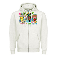 Oatmeal Heather teacher off duty coffee cups Zipper Hoodie - Zillion Design Studio