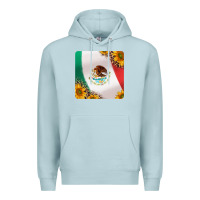 Blue Mist mexican flag sunflowers and leopard coaster Premium Hoodie - Jasminsmagicworld