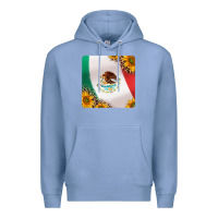 Colony Blue mexican flag sunflowers and leopard coaster Premium Hoodie - Jasminsmagicworld