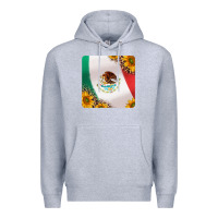 Heather Grey mexican flag sunflowers and leopard coaster Premium Hoodie - Jasminsmagicworld