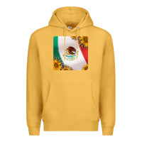 Mustard mexican flag sunflowers and leopard coaster Premium Hoodie - Jasminsmagicworld