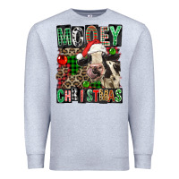 Heather Grey Mooey christmas Premium Sweatshirt - FaDigitalArtStudio