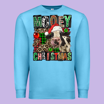 Mooey Christmas Premium Sweatshirt Designed By Fadigitalartstudio