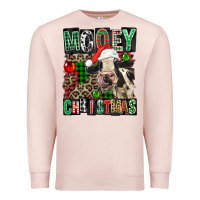 Pale Pink Mooey christmas Premium Sweatshirt - FaDigitalArtStudio