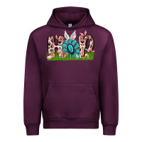 Mauve Wine hop rabbit Urban Hoodie - MaliasSmallBusiness
