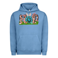 Pigment Pebble Blue hop rabbit Urban Hoodie - MaliasSmallBusiness
