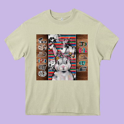 Happy Easter Heavy Core Tee Designed By Cowhidedigitalart