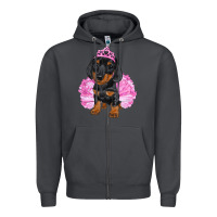 Smoke Balerina Dachshund With Tutu Zipper Hoodie - RanaPortraitStore
