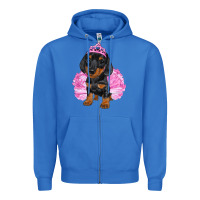 True Royal Balerina Dachshund With Tutu Zipper Hoodie - RanaPortraitStore