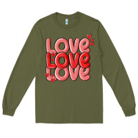 Army Green love valentines day Long Sleeve Tee - MaliasSmallBusiness