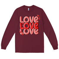 Burgundy love valentines day Long Sleeve Tee - MaliasSmallBusiness