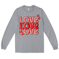 Heather Grey love valentines day Long Sleeve Tee - MaliasSmallBusiness