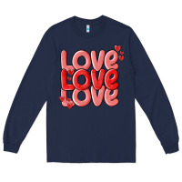 Navy love valentines day Long Sleeve Tee - MaliasSmallBusiness
