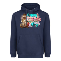 Navy Happy Easter Day rodeo Easter Day Heavyweight Hoodie - CowGirlArtShop