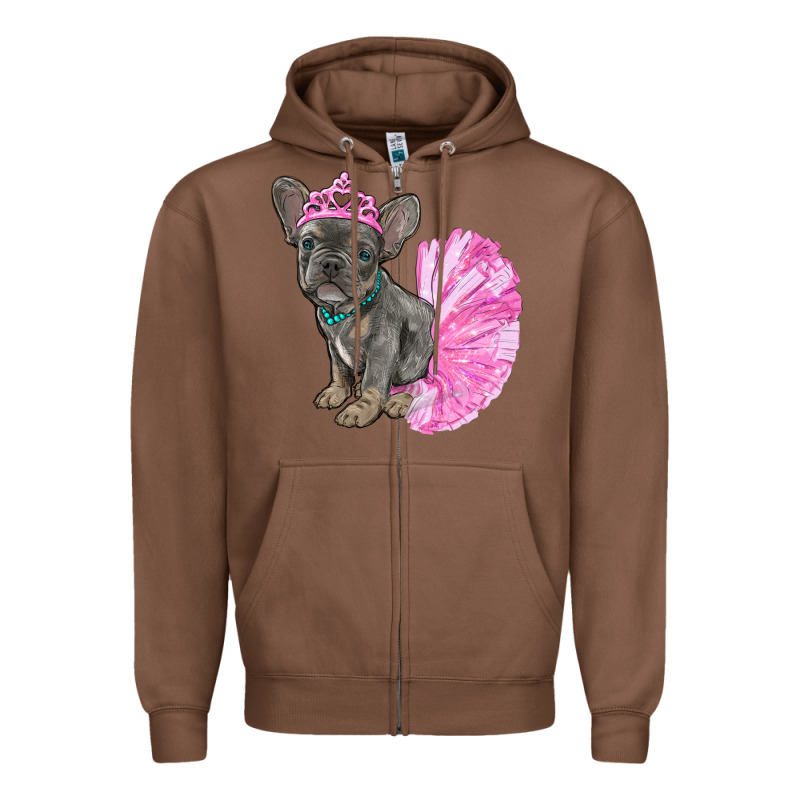 Balerina French Bulldog With Tutu Zipper Hoodie by RanaPortraitStore | Teevron