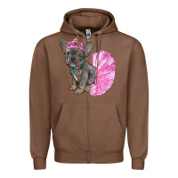 Chestnut Balerina French Bulldog With Tutu Zipper Hoodie - RanaPortraitStore