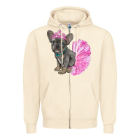 Sandshell Balerina French Bulldog With Tutu Zipper Hoodie - RanaPortraitStore
