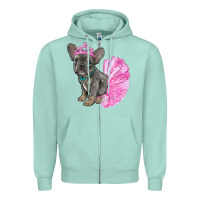 Seafoam Balerina French Bulldog With Tutu Zipper Hoodie - RanaPortraitStore