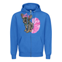 True Royal Balerina French Bulldog With Tutu Zipper Hoodie - RanaPortraitStore