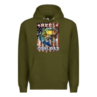 Army Green Reel Cool Dad Bass Premium Hoodie - LillyAllenDesigns