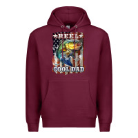 Burgundy Reel Cool Dad Bass Premium Hoodie - LillyAllenDesigns