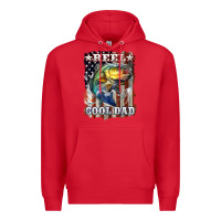 Red Reel Cool Dad Bass Premium Hoodie - LillyAllenDesigns