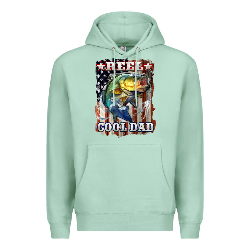 Reel Cool Dad Bass Premium Hoodie by LillyAllenDesigns | Teevron