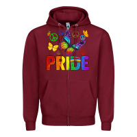 Burgundy hippie pride Zipper Hoodie - texasbilliewilder
