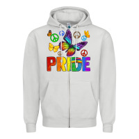 Dove Grey hippie pride Zipper Hoodie - texasbilliewilder