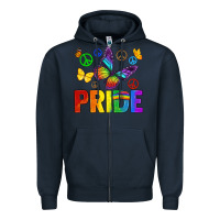 Navy hippie pride Zipper Hoodie - texasbilliewilder