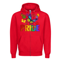 Red hippie pride Zipper Hoodie - texasbilliewilder