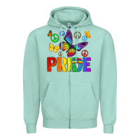 Seafoam hippie pride Zipper Hoodie - texasbilliewilder