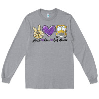 Heather Grey peace love bus driver Long Sleeve Tee - MaliasSmallBusiness