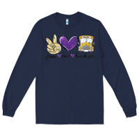 Navy peace love bus driver Long Sleeve Tee - MaliasSmallBusiness