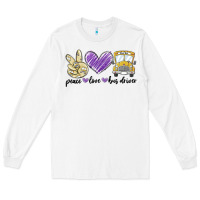 White peace love bus driver Long Sleeve Tee - MaliasSmallBusiness