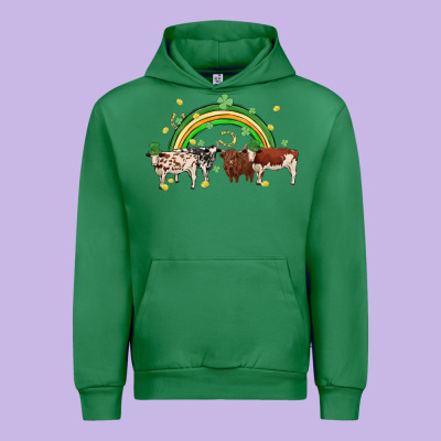 Cow St Patrick Days Urban Hoodie Designed By Maliassmallbusiness