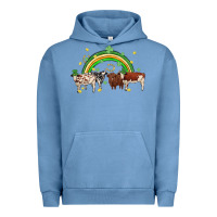 Pigment Pebble Blue cow st patrick days Urban Hoodie - MaliasSmallBusiness