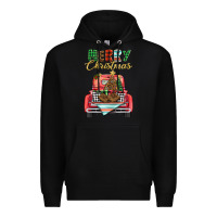 Black merry christmas truck Premium Hoodie - BarkalooDesign