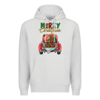 Dove Grey merry christmas truck Premium Hoodie - BarkalooDesign