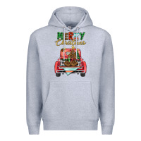 Heather Grey merry christmas truck Premium Hoodie - BarkalooDesign