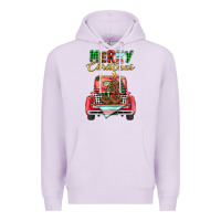 Lilac merry christmas truck Premium Hoodie - BarkalooDesign