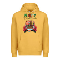 Mustard merry christmas truck Premium Hoodie - BarkalooDesign