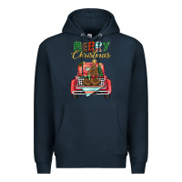 Navy merry christmas truck Premium Hoodie - BarkalooDesign