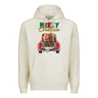 Oatmeal Heather merry christmas truck Premium Hoodie - BarkalooDesign