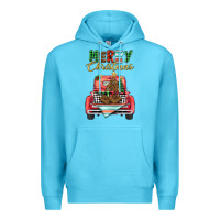 Ocean Blue merry christmas truck Premium Hoodie - BarkalooDesign