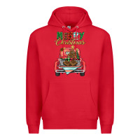 Red merry christmas truck Premium Hoodie - BarkalooDesign