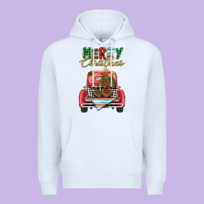 Merry Christmas Truck Premium Hoodie Designed By Barkaloodesign
