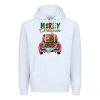 White merry christmas truck Premium Hoodie - BarkalooDesign