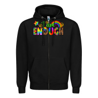Black i am enough Zipper Hoodie - texasbilliewilder