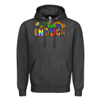 Charcoal Heather i am enough Zipper Hoodie - texasbilliewilder